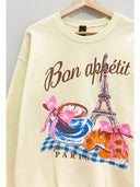 Bon Appetit Paris Sweatshirt-Sweaters-Rae Collective, Women's Online Fashion Boutique Located in Phoenix, Arizona (Scottsdale Area)