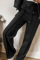 Black Zip-Up Jacket and Pants Set-Loungewear-Krush Kandy, Women's Online Fashion Boutique Located in Phoenix, Arizona (Scottsdale Area)