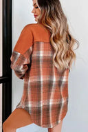 Khaki Color Block Plaid Buttoned Shacket-Layers-Krush Kandy, Women's Online Fashion Boutique Located in Phoenix, Arizona (Scottsdale Area)