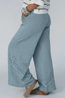 Dusk Blue Lace Crochet Wide-Leg Pants-Jeans-Krush Kandy, Women's Online Fashion Boutique Located in Phoenix, Arizona (Scottsdale Area)