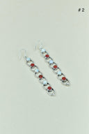 Sterling Silver Six Stone Cascading Earrings-Drop Earrings-Rae Collective, Women's Online Fashion Boutique Located in Phoenix, Arizona (Scottsdale Area)