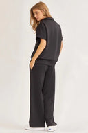 Short-Sleeved Quarter-Zip Lounge Set-2 Piece Outfit Sets-Krush Kandy, Women's Online Fashion Boutique Located in Phoenix, Arizona (Scottsdale Area)