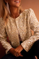Golden Glamour Cropped Jacket-Jackets-Krush Kandy, Women's Online Fashion Boutique Located in Phoenix, Arizona (Scottsdale Area)