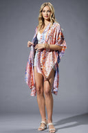 Abstract Print Silky Feel Kimono-Kimono-Rae Collective, Women's Online Fashion Boutique Located in Phoenix, Arizona (Scottsdale Area)
