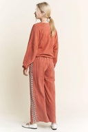 MineralWash Floral Daisy trim Pants-PANTS-Rae Collective, Women's Online Fashion Boutique Located in Phoenix, Arizona (Scottsdale Area)