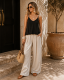 Contrast Twisted Strap High Low Bubble Top