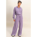 Burnout French Terry Wide-Leg Pants