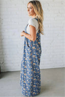 Bluebell Charm Floral Denim Jumpsuit