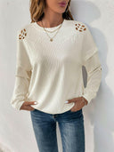 Perfee Cutout Round Neck Long Sleeve Sweatshirt-Rae Collective, Women's Online Fashion Boutique Located in Phoenix, Arizona (Scottsdale Area)