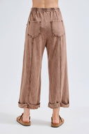 Mineral Washed Raw Hems Pants