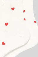 White Valentines Heart Pattern Crew Socks-Socks-Rae Collective, Women's Online Fashion Boutique Located in Phoenix, Arizona (Scottsdale Area)