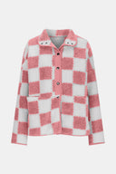 Checkered Snap Down Long Sleeve Teddy Jacket-Rae Collective, Women's Online Fashion Boutique Located in Phoenix, Arizona (Scottsdale Area)