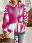 Lovelet Drawstring Striped Long Sleeve Hoodie-Rae Collective, Women's Online Fashion Boutique Located in Phoenix, Arizona (Scottsdale Area)