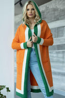 Pocketed Contrast Long Sleeve Hooded Cardigan-Rae Collective, Women's Online Fashion Boutique Located in Phoenix, Arizona (Scottsdale Area)