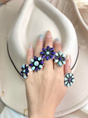 Perfect Touch Multi Dahlia Ring Clusters-Rings-Krush Kandy, Women's Online Fashion Boutique Located in Phoenix, Arizona (Scottsdale Area)