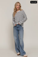 Long Sleeve Round Neck Stripe Tee-Long Sleeve Tops-Krush Kandy, Women's Online Fashion Boutique Located in Phoenix, Arizona (Scottsdale Area)