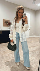 POL Oversized Vintage Lace Shacket-Shackets-Rae Collective, Women's Online Fashion Boutique Located in Phoenix, Arizona (Scottsdale Area)