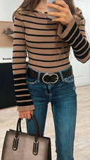 Stripe Long Sleeve Sweater Top-Long Sleeve Tops-Krush Kandy, Women's Online Fashion Boutique Located in Phoenix, Arizona (Scottsdale Area)
