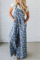 Bluebell Charm Floral Denim Jumpsuit