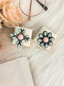 Pink Conch & Blue Lace Agate Rings Bag 30
