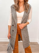 Long Sleeveless Notched Collar Sweater Vest-Vests-Rae Collective, Women's Online Fashion Boutique Located in Phoenix, Arizona (Scottsdale Area)