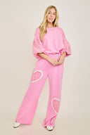 Mineral Washed Valentines Heart Sweatpants