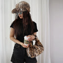 Wild Texture Plush Statement Hobo Bag-Pre order