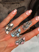 The Henley Triple Stone Flower Ring MADE TO ORDER-Cluster Rings-Rae Collective, Women's Online Fashion Boutique Located in Phoenix, Arizona (Scottsdale Area)
