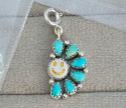 Turquoise Smiley Cluster Charms-Necklaces-Rae Collective, Women's Online Fashion Boutique Located in Phoenix, Arizona (Scottsdale Area)