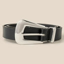 Bulky Buckle Vegan Leather Statement Belt