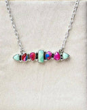 Paloma & Pink Dahlia Big Bar Necklace-Necklaces-Krush Kandy, Women's Online Fashion Boutique Located in Phoenix, Arizona (Scottsdale Area)