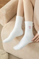 Heart Embroidered Soft Thick Crew Socks-Socks-Krush Kandy, Women's Online Fashion Boutique Located in Phoenix, Arizona (Scottsdale Area)