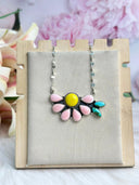 Days of Spring Collection Rosarita & Pink Conch Half Daisy Necklace