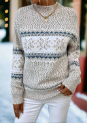 Let It Snow Snowflake Mock Neck Sweater – Cozy Winter Knit-Sweater-Krush Kandy, Women's Online Fashion Boutique Located in Phoenix, Arizona (Scottsdale Area)