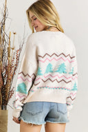 Merry Pines Whirl Knit Sweater