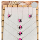 Neon Pink Opal & Crystal Necklace-Chain Necklaces-Rae Collective, Women's Online Fashion Boutique Located in Phoenix, Arizona (Scottsdale Area)