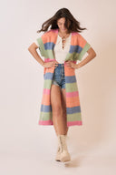 Color Block Sleeveless Knit Long Cardigan-Cardigans-Krush Kandy, Women's Online Fashion Boutique Located in Phoenix, Arizona (Scottsdale Area)