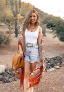 Bohemian Diamond Tassel Kimono-Kimonos-Rae Collective, Women's Online Fashion Boutique Located in Phoenix, Arizona (Scottsdale Area)