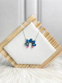 Indigo Blue Dahlia Chain Necklace Bag 12
