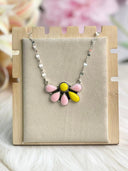 Days of Spring Collection Rosarita & Pink Conch Half Daisy Necklace