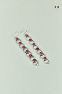 Sterling Silver Six Stone Cascading Earrings-Drop Earrings-Krush Kandy, Women's Online Fashion Boutique Located in Phoenix, Arizona (Scottsdale Area)