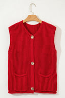 Cozy Chic Knit Sweater Vest with Side Pockets (2 Colors)-Sweaters-Rae Collective, Women's Online Fashion Boutique Located in Phoenix, Arizona (Scottsdale Area)