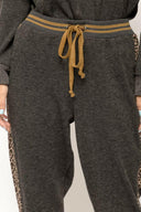 Women's Joggers with Animal Print Contrast-Joggers-Krush Kandy, Women's Online Fashion Boutique Located in Phoenix, Arizona (Scottsdale Area)