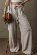 Beige Boho Linen Drawstring Cargo Pants-Jeans-Krush Kandy, Women's Online Fashion Boutique Located in Phoenix, Arizona (Scottsdale Area)
