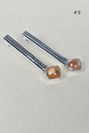 Silver Solitaire Bar Earrings-Drop Earrings-Rae Collective, Women's Online Fashion Boutique Located in Phoenix, Arizona (Scottsdale Area)