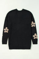 Black Floral Print Open Front Cardigan-Cardigans-Krush Kandy, Women's Online Fashion Boutique Located in Phoenix, Arizona (Scottsdale Area)