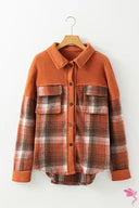 Khaki Color Block Plaid Buttoned Shacket-Layers-Krush Kandy, Women's Online Fashion Boutique Located in Phoenix, Arizona (Scottsdale Area)