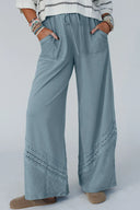 Dusk Blue Lace Crochet Wide-Leg Pants-Jeans-Krush Kandy, Women's Online Fashion Boutique Located in Phoenix, Arizona (Scottsdale Area)