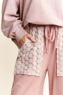 MineralWash Floral Daisy trim Pants-PANTS-Rae Collective, Women's Online Fashion Boutique Located in Phoenix, Arizona (Scottsdale Area)