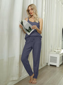 Fuzzy V-Neck Cami and Pants Lounge Set-Pants-Rae Collective, Women's Online Fashion Boutique Located in Phoenix, Arizona (Scottsdale Area)